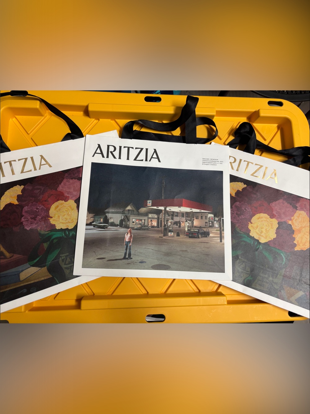 Aritzia Reusable Tote Bags Black & White Set of 3 Medium Sized
